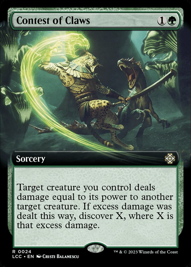 Contest of Claws 24/370 (Commander: The Lost Caverns of Ixalan)  - Extended Art Foil | Good Games Modbury