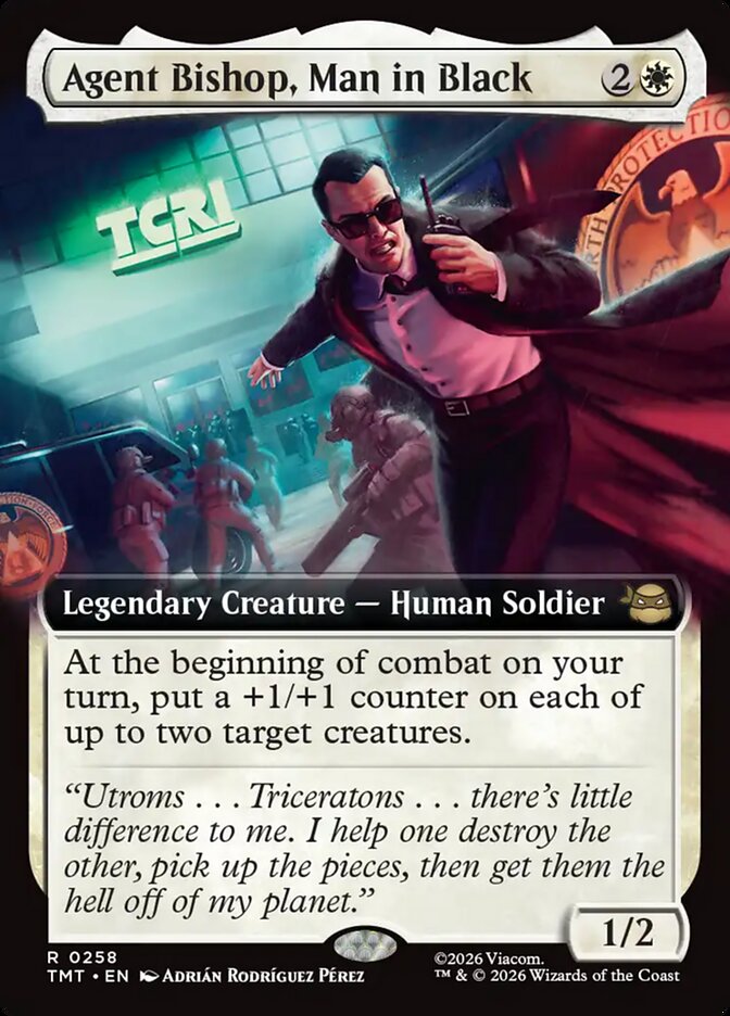 Agent Bishop, Man in Black 258/190 (Teenage Mutant Ninja Turtles)  - Extended Art Foil | Good Games Modbury
