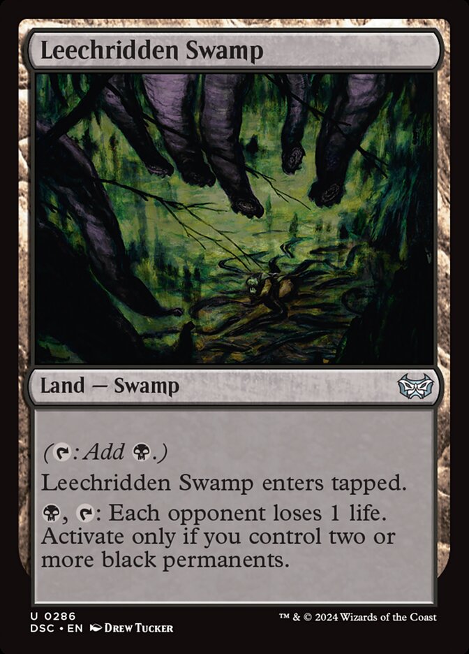Leechridden Swamp 286/40 (Commander: Duskmourn: House of Horror)  | Good Games Modbury