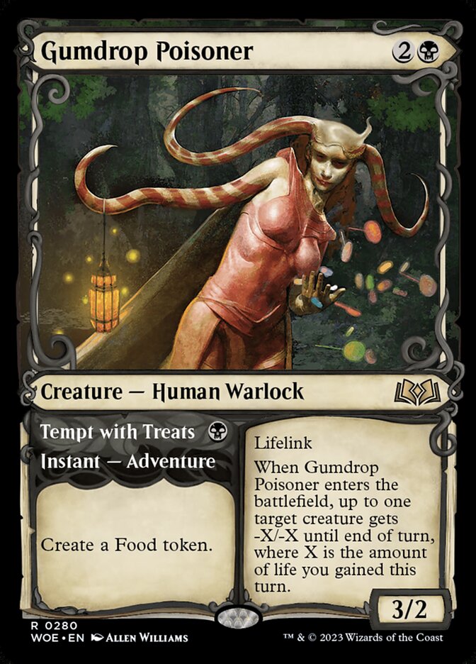 Gumdrop Poisoner // Tempt with Treats 280/276 (Wilds of Eldraine)  - Showcase Foil | Good Games Modbury