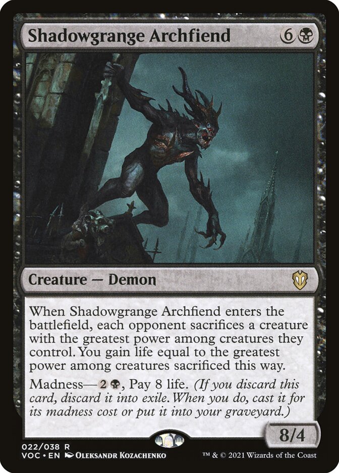 Shadowgrange Archfiend 22 (Commander: Innistrad: Crimson Vow)  | Good Games Modbury