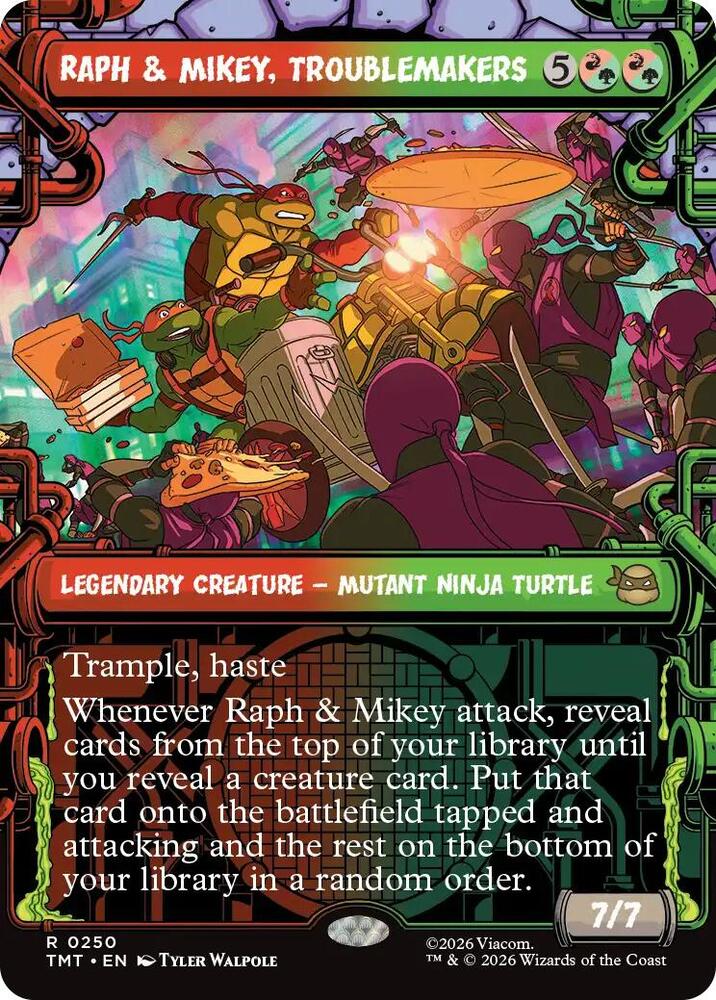 Raph and Mikey, Troublemakers 250/190 (Teenage Mutant Ninja Turtles)  - Showcase Foil | Good Games Modbury