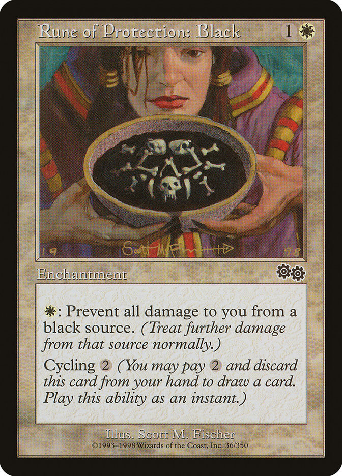 Rune of Protection: Black 36/350 (Urza's Saga)  | Good Games Modbury