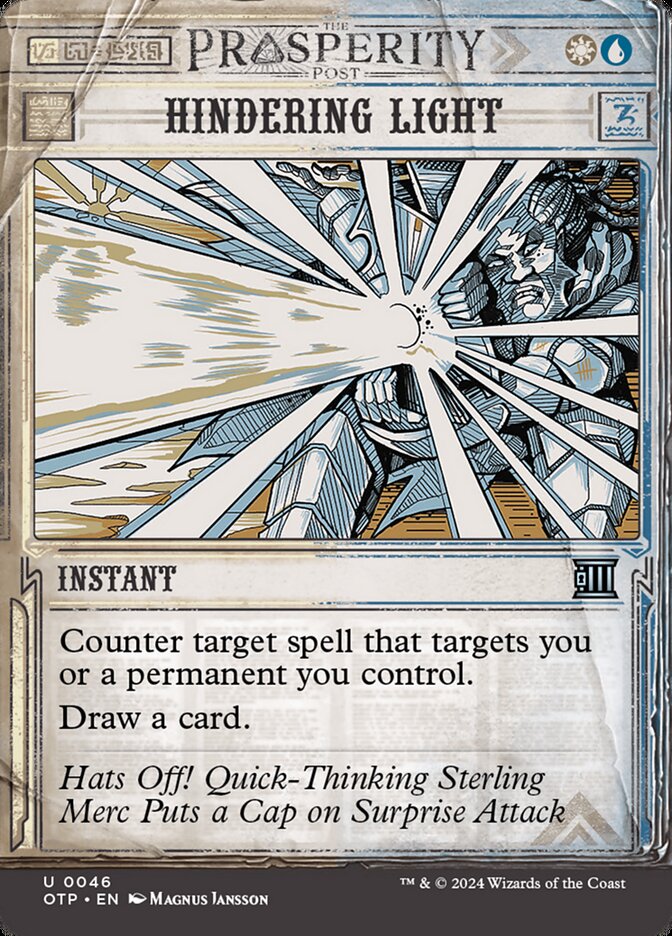 Hindering Light 46/65 (Outlaws of Thunder Junction: Breaking News)  - Showcase Foil | Good Games Modbury