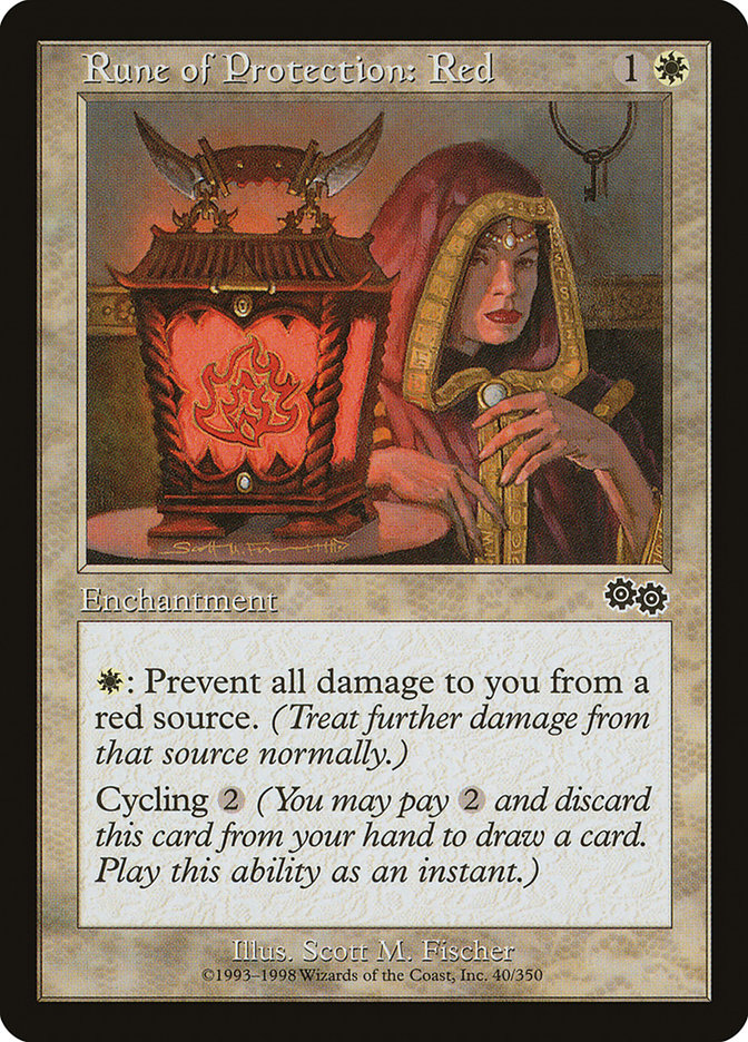 Rune of Protection: Red 40/350 (Urza's Saga)  | Good Games Modbury