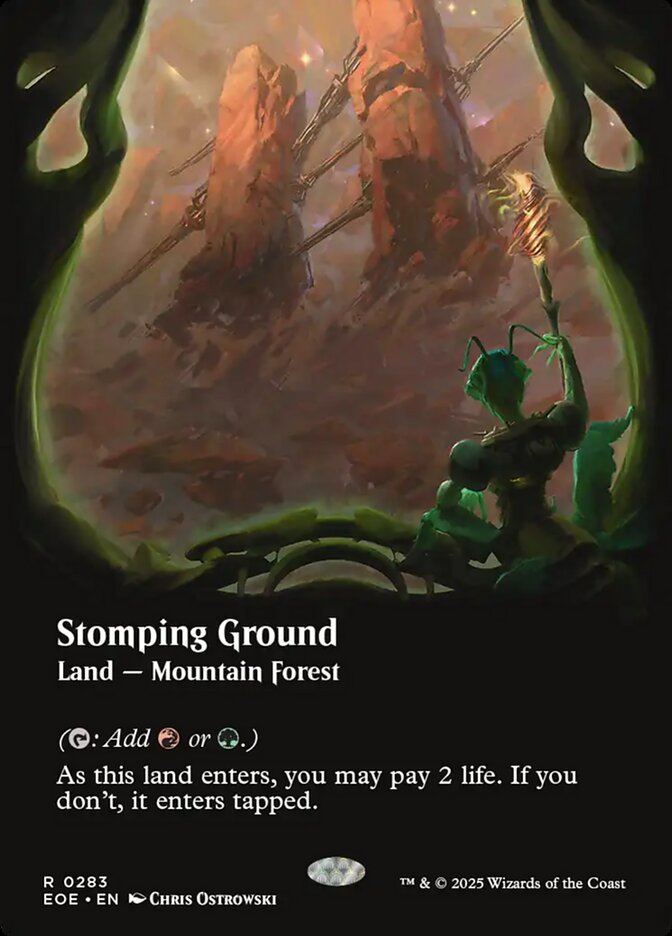Stomping Ground 283/276 (Edge of Eternities)  - Borderless Foil | Good Games Modbury