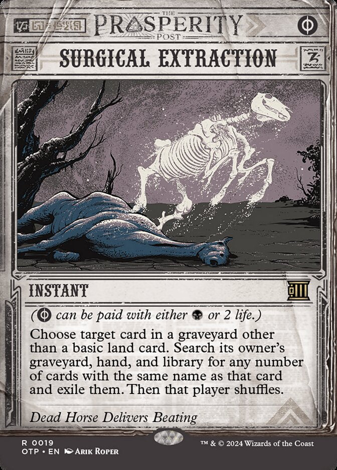 Surgical Extraction 19/65 (Outlaws of Thunder Junction: Breaking News)  - Showcase Foil | Good Games Modbury