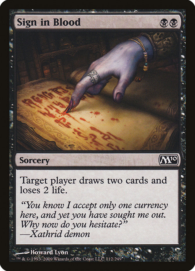 Sign in Blood 112 (Magic 2010 (M10))  - Foil | Good Games Modbury