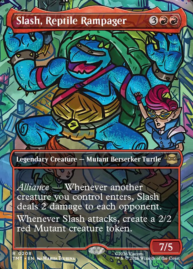 Slash, Reptile Rampager 208 (Teenage Mutant Ninja Turtles)  - Borderless Foil | Good Games Modbury
