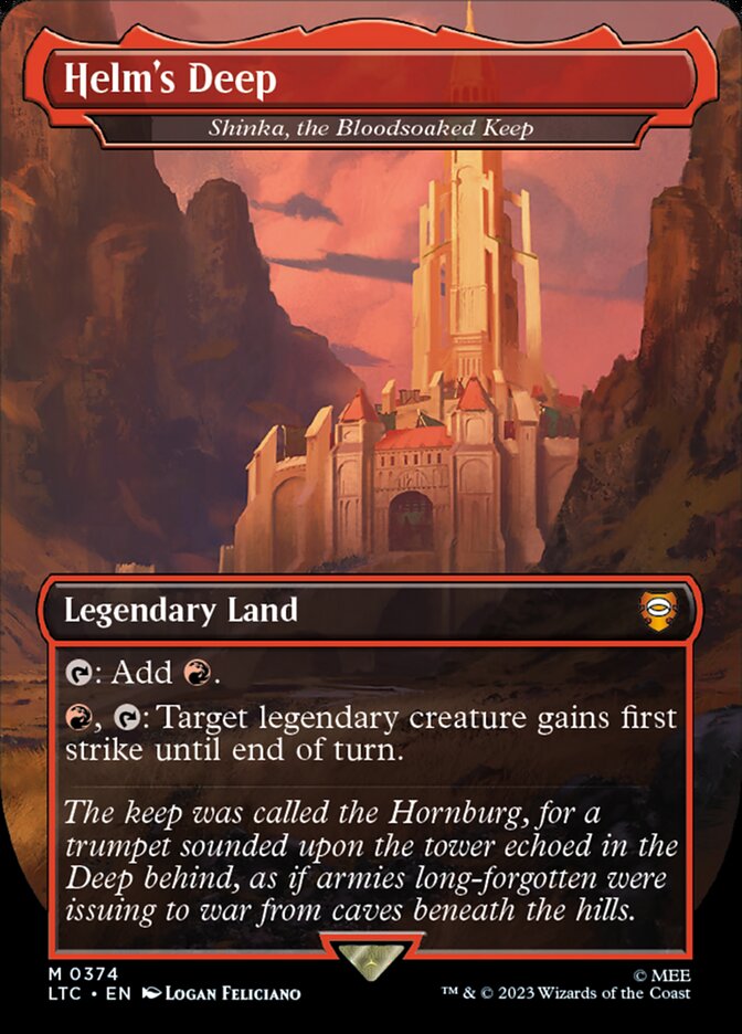 Helm's Deep - Shinka, the Bloodsoaked Keep 374 (Commander: The Lord of the Rings: Tales of Middle-earth)  - Borderless Foil | Good Games Modbury