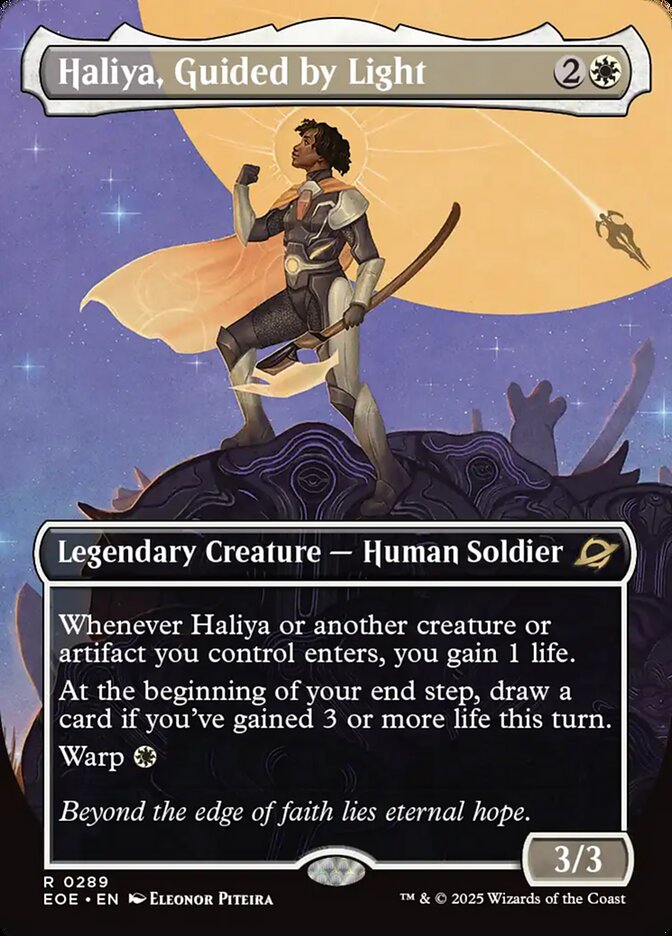 Haliya, Guided by Light 289 (Edge of Eternities)  - Borderless Foil | Good Games Modbury