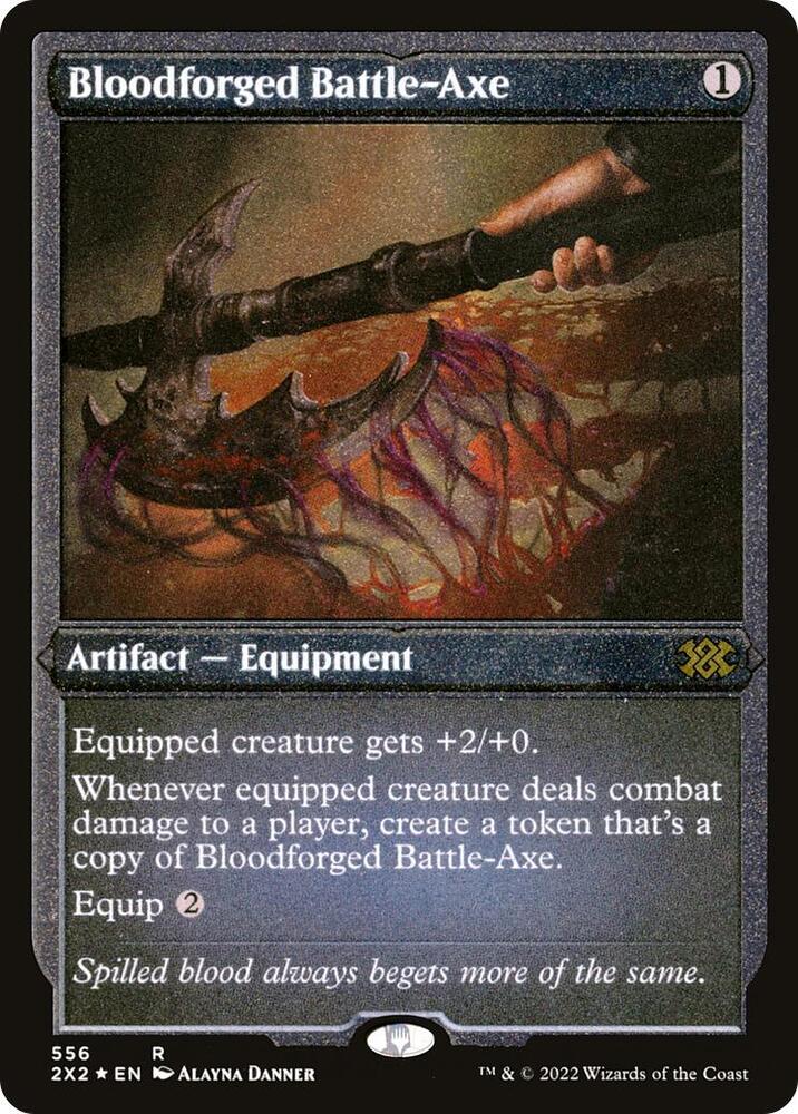 Bloodforged Battle-Axe 556 (Double Masters 2022)  - Etched Foil | Good Games Modbury
