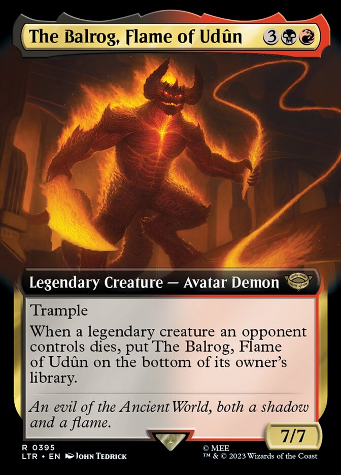 The Balrog, Flame of Udûn 395/281 (Universes Beyond: The Lord of the Rings: Tales of Middle-earth)  - Extended Art | Good Games Modbury