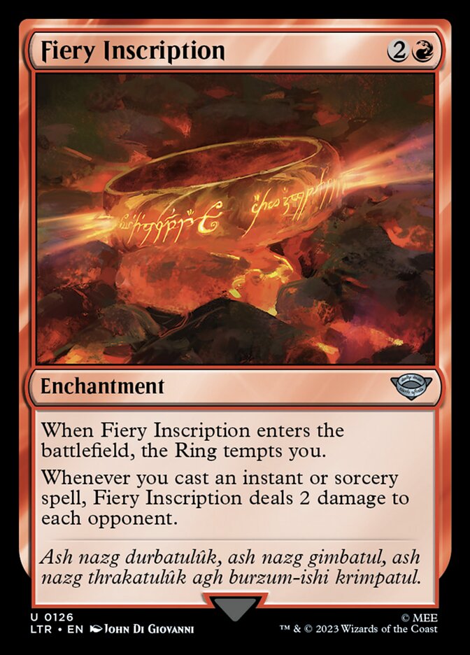 Fiery Inscription 126 (Universes Beyond: The Lord of the Rings: Tales of Middle-earth)  | Good Games Modbury