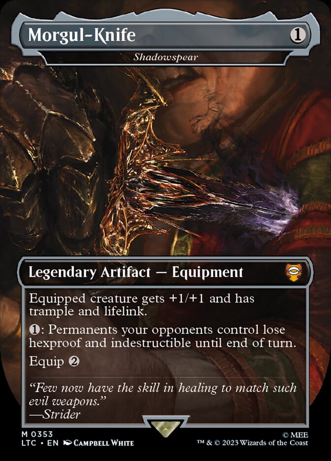 Morgul-Knife - Shadowspear 353 (Commander: The Lord of the Rings: Tales of Middle-earth)  - Borderless Foil | Good Games Modbury