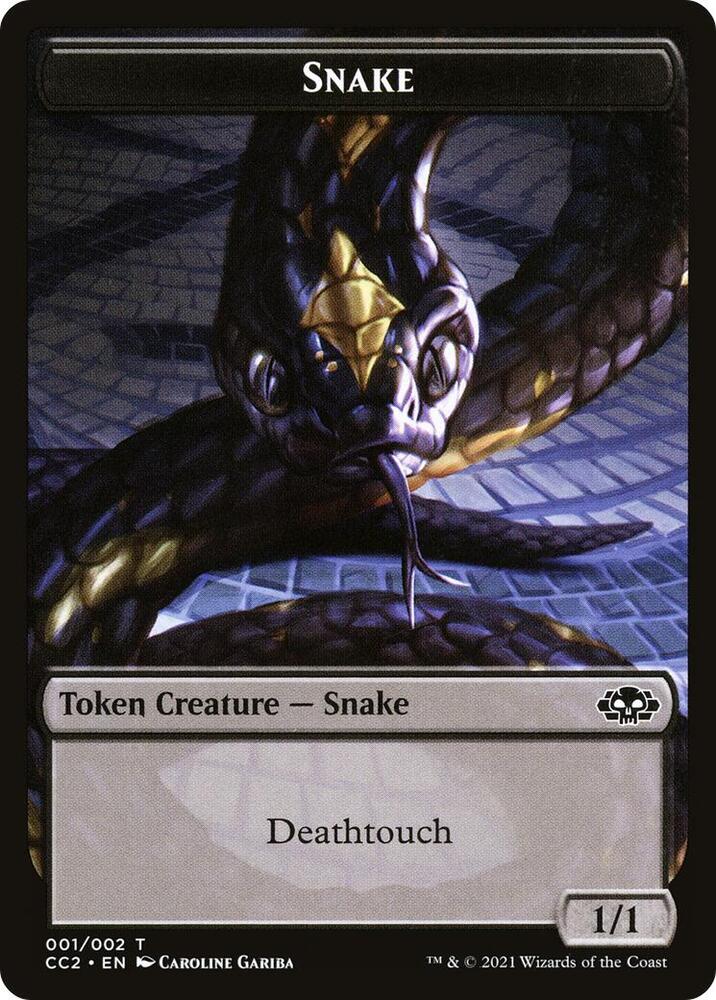 Snake Zombie Double Sided Token 1 // 2 (Commander Collection: Black)  - Foil | Good Games Modbury
