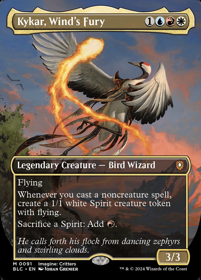 Kykar, Winds Fury 91 (Commander: Bloomburrow)  - Borderless Foil | Good Games Modbury