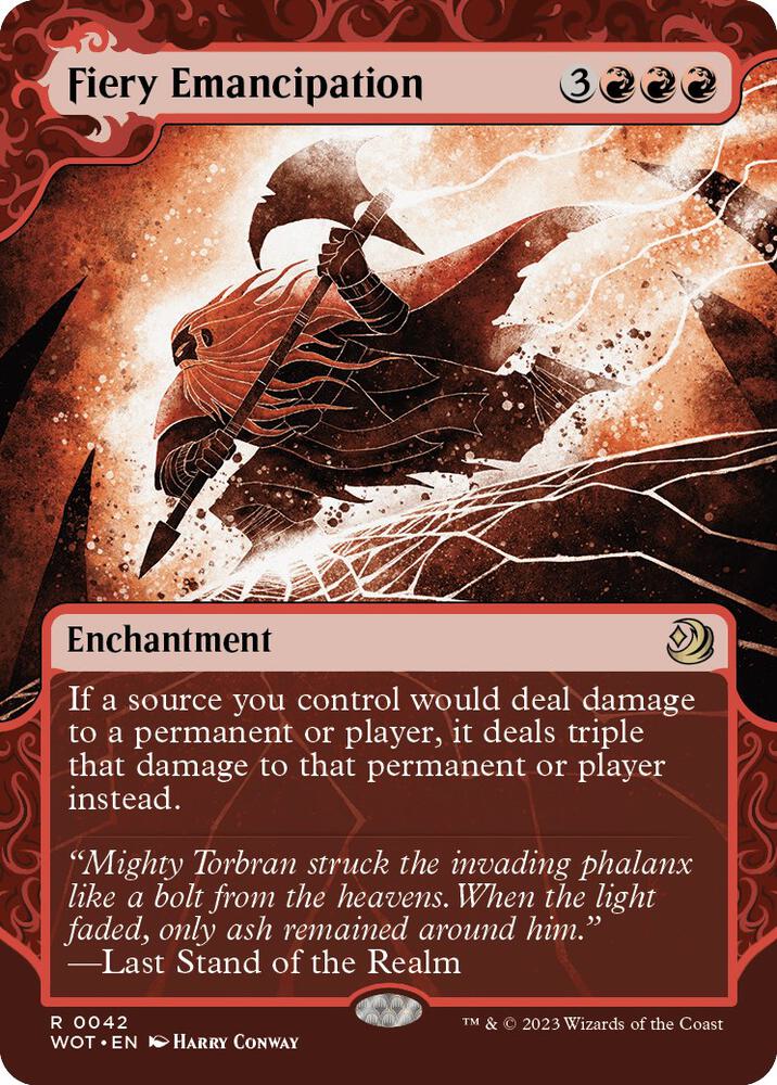 Fiery Emancipation 42 (Wilds of Eldraine: Enchanting Tales)  - Showcase Foil | Good Games Modbury