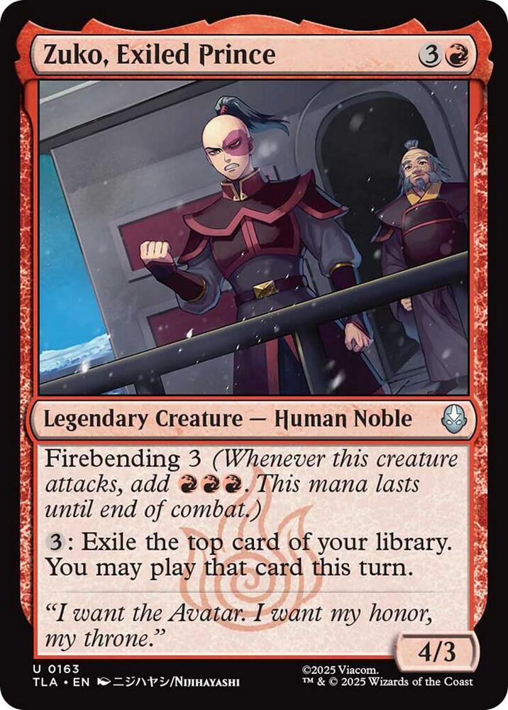 Zuko, Exiled Prince 163/286 (Avatar: The Last Airbender)  - Foil | Good Games Modbury