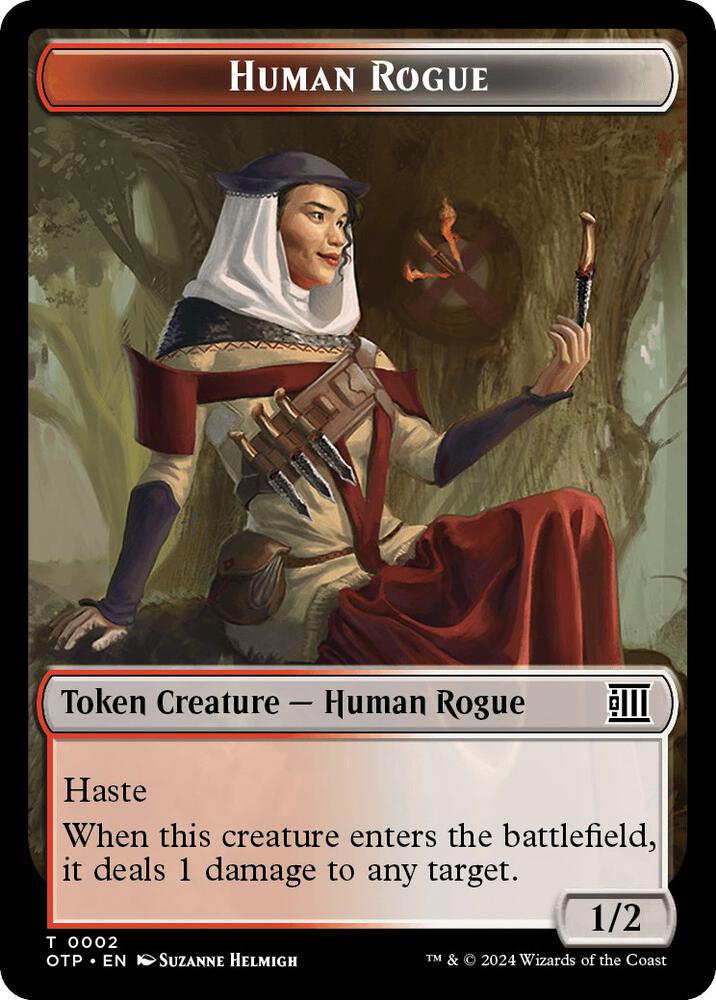 Human Rogue Plot Double Sided Token 2 // 20 (Outlaws of Thunder Junction: Breaking News)  | Good Games Modbury