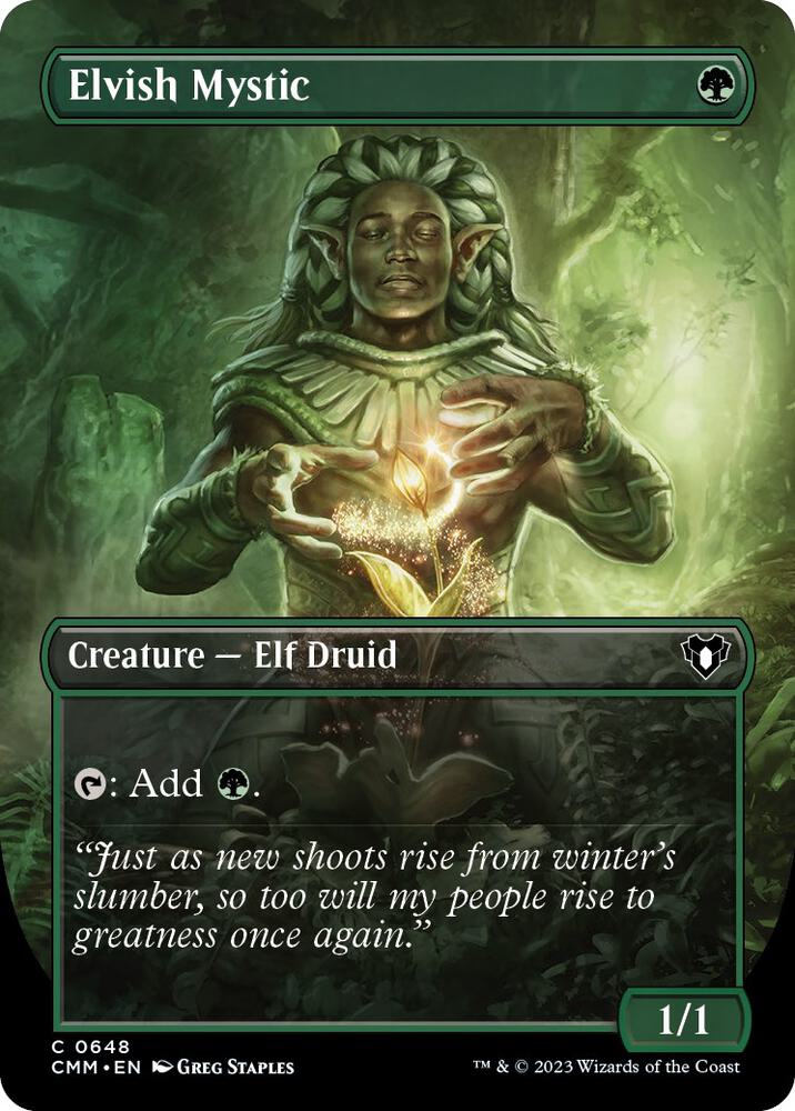 Elvish Mystic 648/451 (Commander Masters)  - Borderless Foil | Good Games Modbury