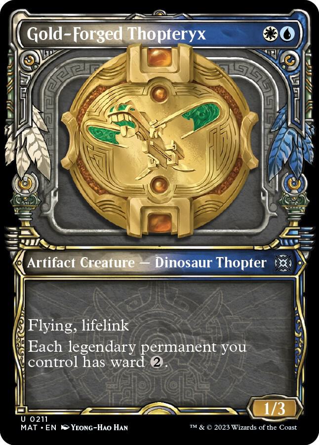 Gold-Forged Thopteryx 211/50 (March of the Machine: The Aftermath)  - Showcase Halo Foil | Good Games Modbury