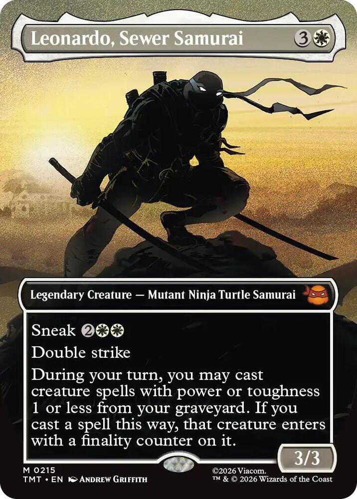 Leonardo, Sewer Samurai 215/190 (Teenage Mutant Ninja Turtles)  - Borderless Foil | Good Games Modbury