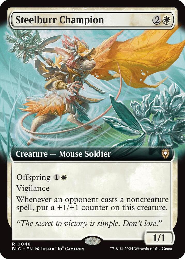Steelburr Champion 48 (Commander: Bloomburrow)  - Extended Art | Good Games Modbury