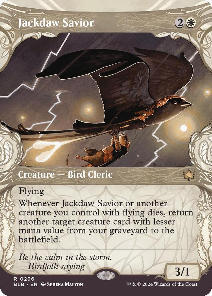 Jackdaw Savior 296 (Bloomburrow)  - Showcase Foil | Good Games Modbury
