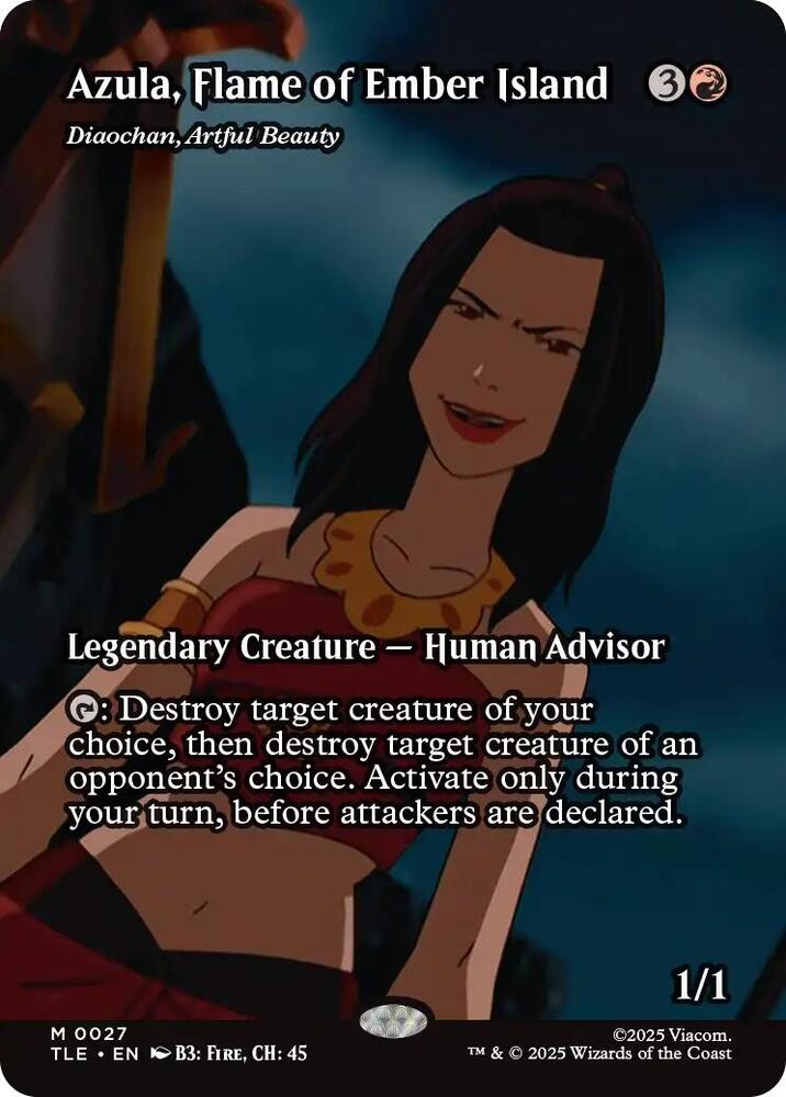 Azula, Flame of Ember Island - Diaochan, Artful Beauty 27/317 (Avatar: The Last Airbender: Eternal-Legal)  - Borderless Foil | Good Games Modbury