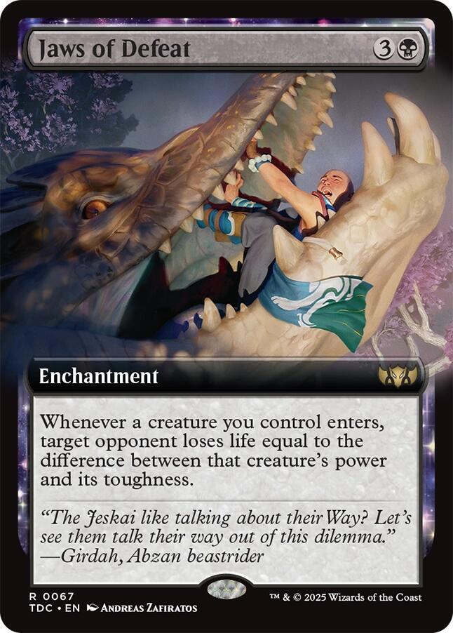 Jaws of Defeat 67/413 (Commander: Tarkir: Dragonstorm)  - Extended Art | Good Games Modbury