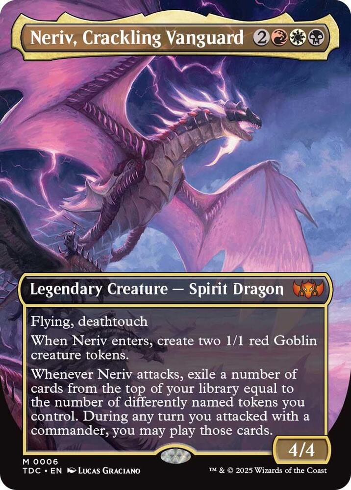 Neriv, Crackling Vanguard 6 (Commander: Tarkir: Dragonstorm)  - Borderless Foil | Good Games Modbury