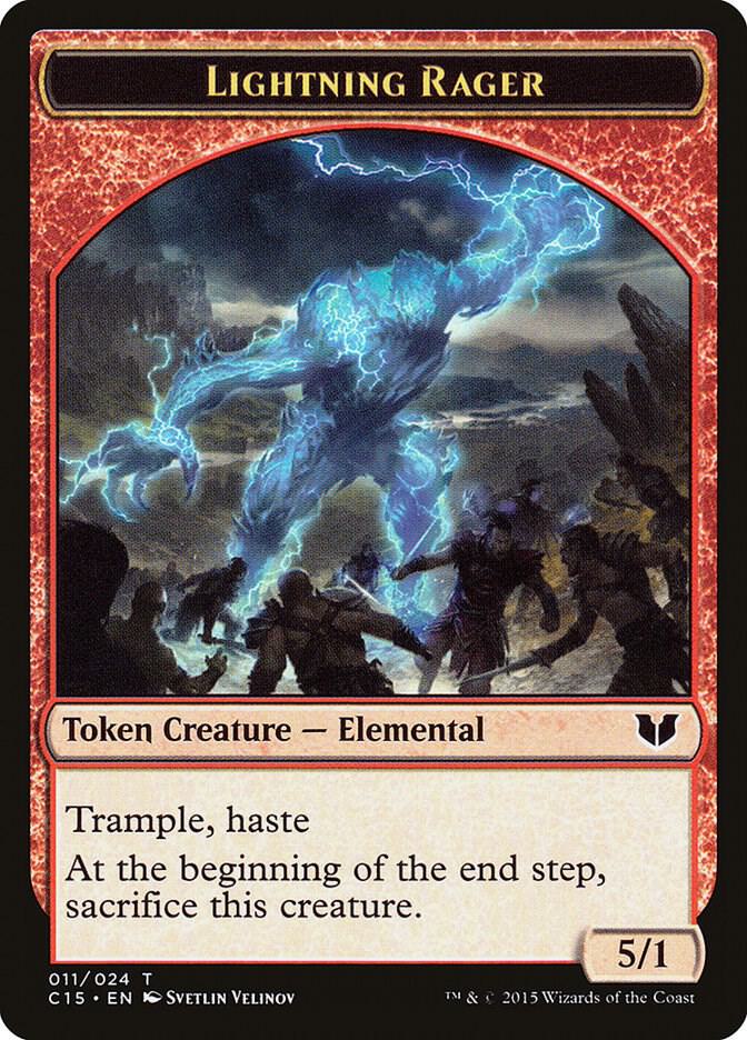 Lightning Rager Lightning Rager Double Sided Token 11 // 11 (Commander 2015)  | Good Games Modbury