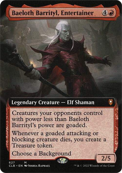 Baeloth Barrityl Entertainer Extended Art 627 (Commander Legends: Battle for Baldur's Gate)  | Good Games Modbury