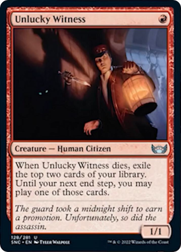 Unlucky Witness 128/281 (Streets of New Capenna)  - Foil | Good Games Modbury