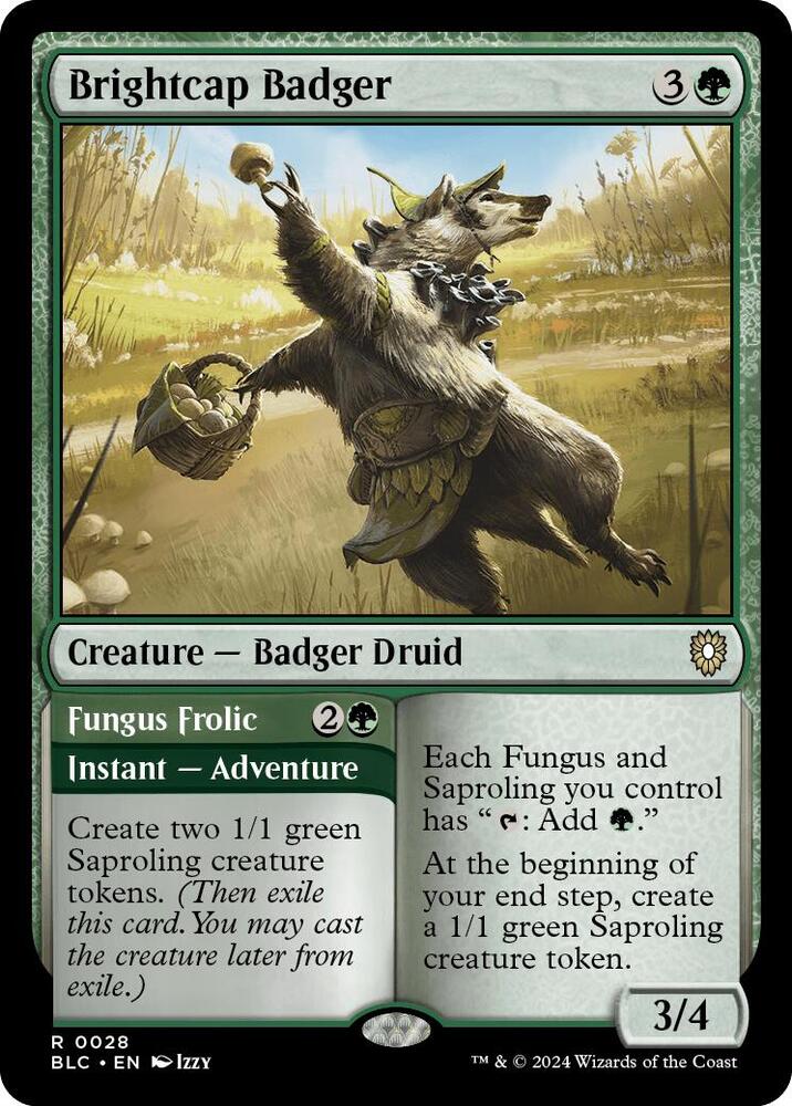 Brightcap Badger // Fungus Frolic 28 (Commander: Bloomburrow)  | Good Games Modbury