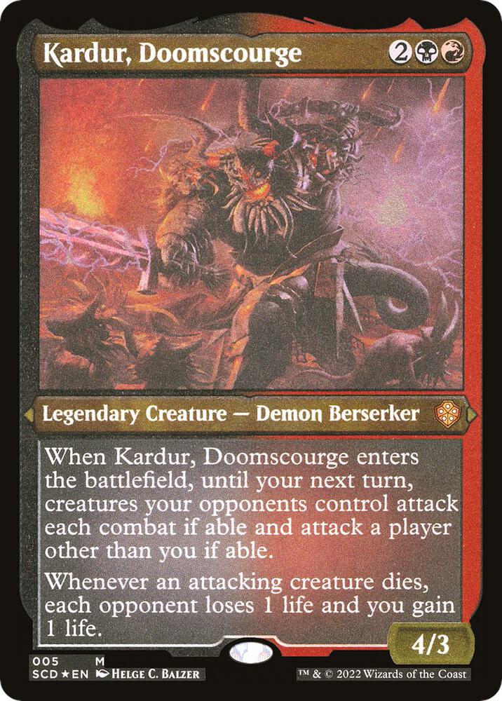 Kardur, Doomscourge 5 (Starter Commander Decks)  - Thick Stock Etched Foil | Good Games Modbury