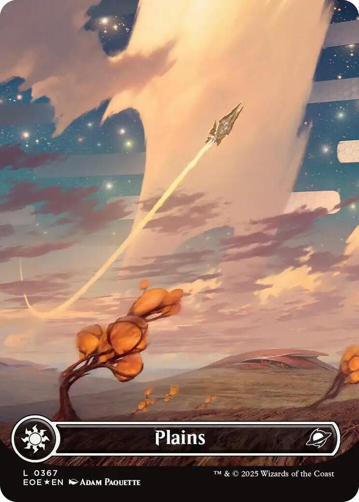 Plains  367/276 (Edge of Eternities)  - Full Art Galaxy Foil | Good Games Modbury