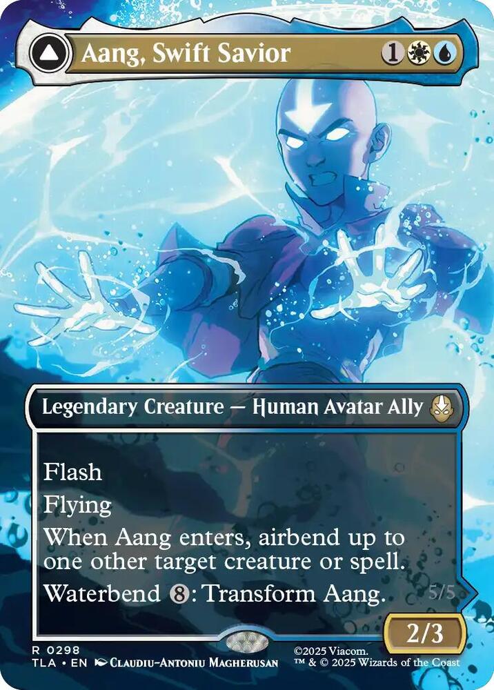 Aang, Swift Savior // Aang and La, Ocean's Fury 298 (Avatar: The Last Airbender)  - Borderless | Good Games Modbury