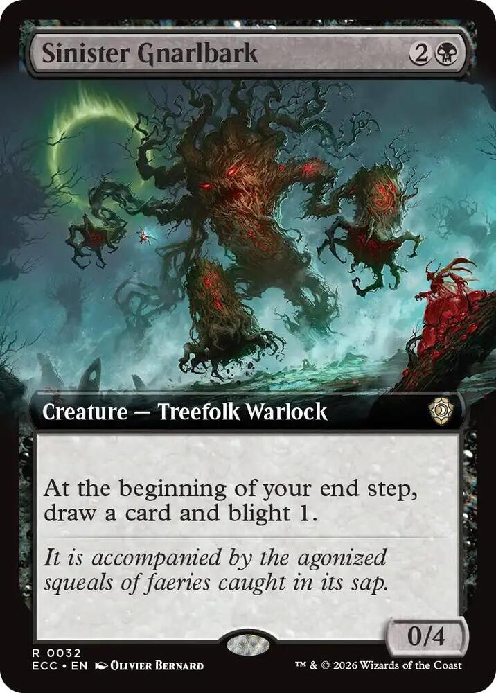 Sinister Gnarlbark  32/176 (Commander: Lorwyn Eclipsed)  - Extended Art | Good Games Modbury