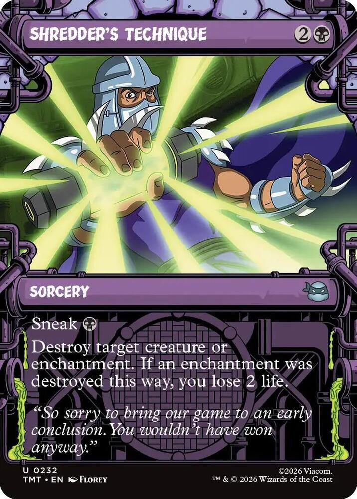 Shredder's Technique 232/190 (Teenage Mutant Ninja Turtles)  - Showcase Foil | Good Games Modbury