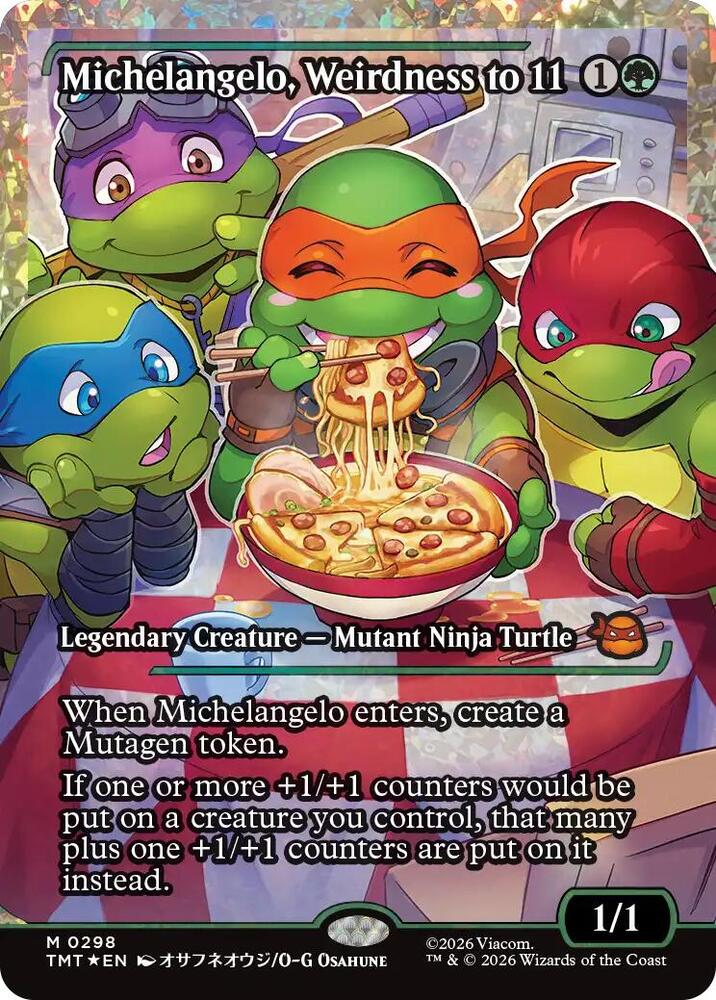 Michelangelo, Weirdness to 11 298 (Teenage Mutant Ninja Turtles)  - Showcase Fracture Foil | Good Games Modbury
