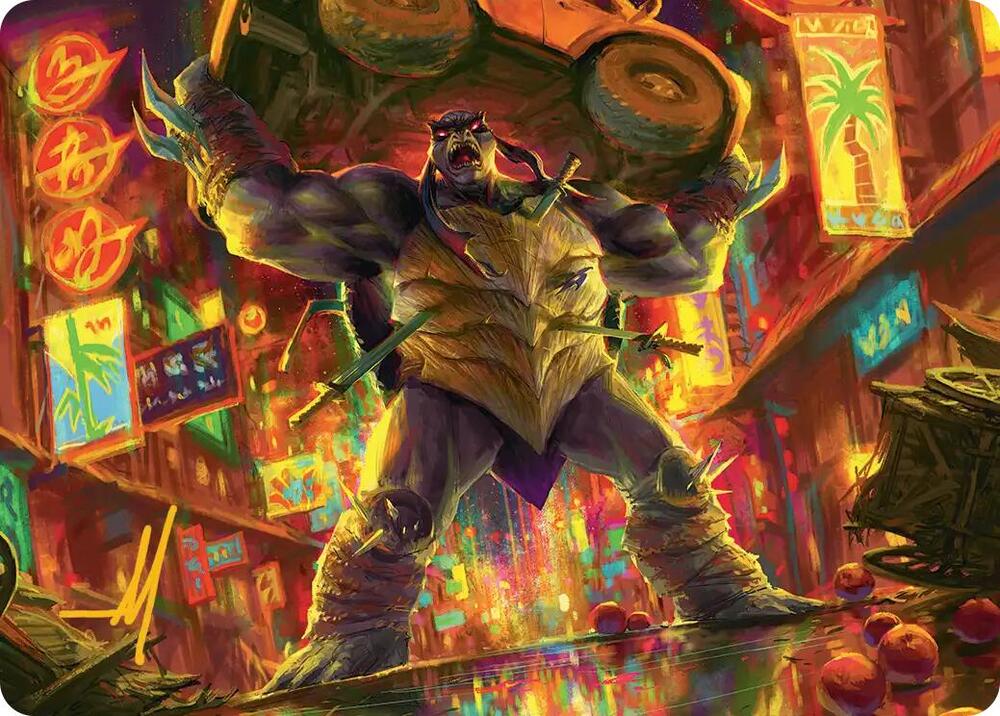 Slash Reptile Rampager Art Card Gold Stamped Signature 10 (Art Series: Teenage Mutant Ninja Turtles)  | Good Games Modbury