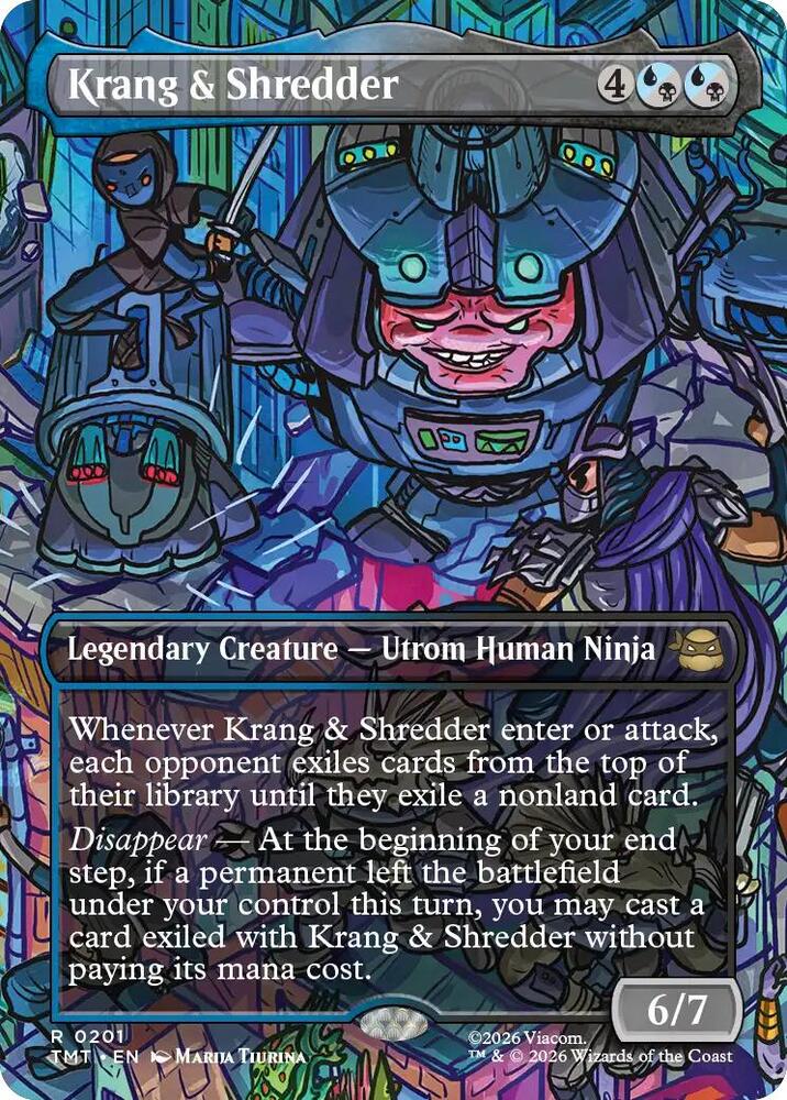 Krang and Shredder Borderless 201 (Teenage Mutant Ninja Turtles)  - Borderless Foil | Good Games Modbury