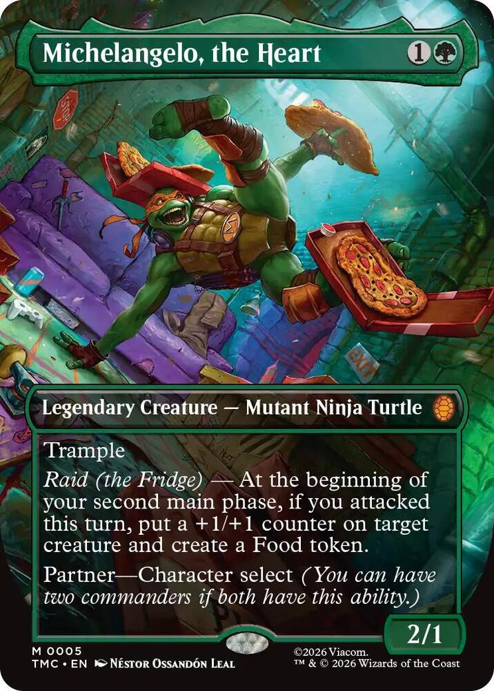 Michelangelo the Heart 0005 Borderless 5/0 (Commander: Teenage Mutant Ninja Turtles)  | Good Games Modbury