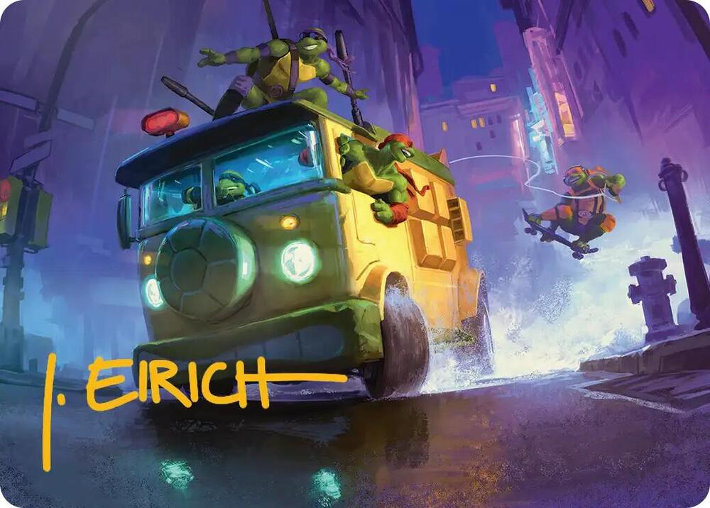 Turtle Van Art Card Gold Stamped Signature 19 (Art Series: Teenage Mutant Ninja Turtles)  | Good Games Modbury