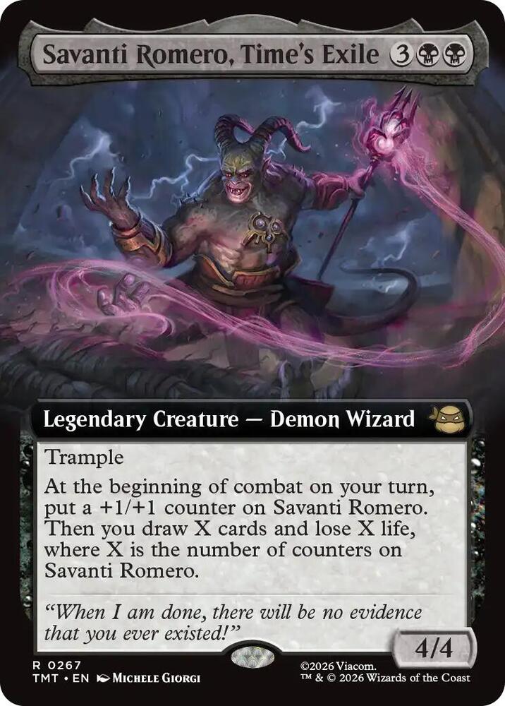Savanti Romero, Time's Exile 267/260 (Teenage Mutant Ninja Turtles)  - Extended Art | Good Games Modbury