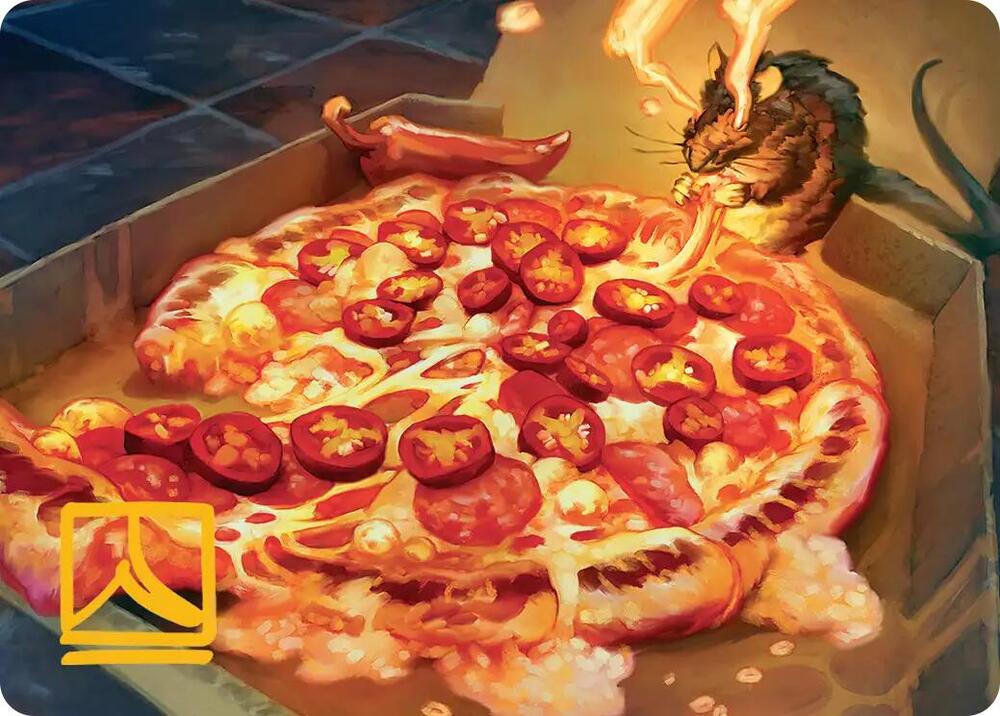 Spicy Oatmeal Pizza Art Card Gold Stamped Signature 11 (Art Series: Teenage Mutant Ninja Turtles)  | Good Games Modbury