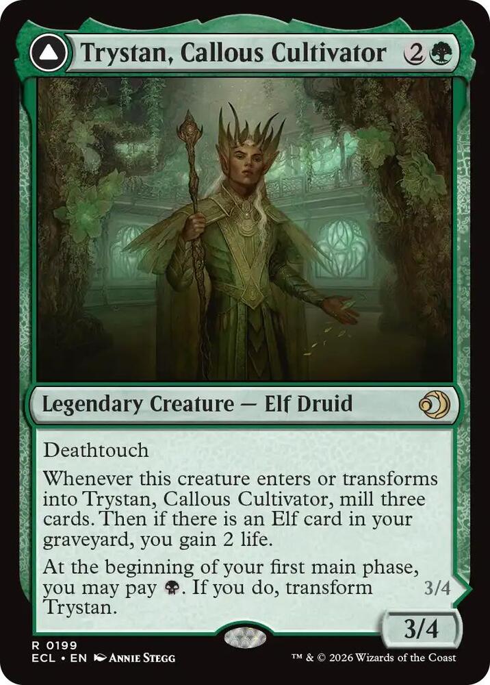 Trystan, Callous Cultivator // Trystan, Penitent Culler 199 (Lorwyn Eclipsed)  | Good Games Modbury