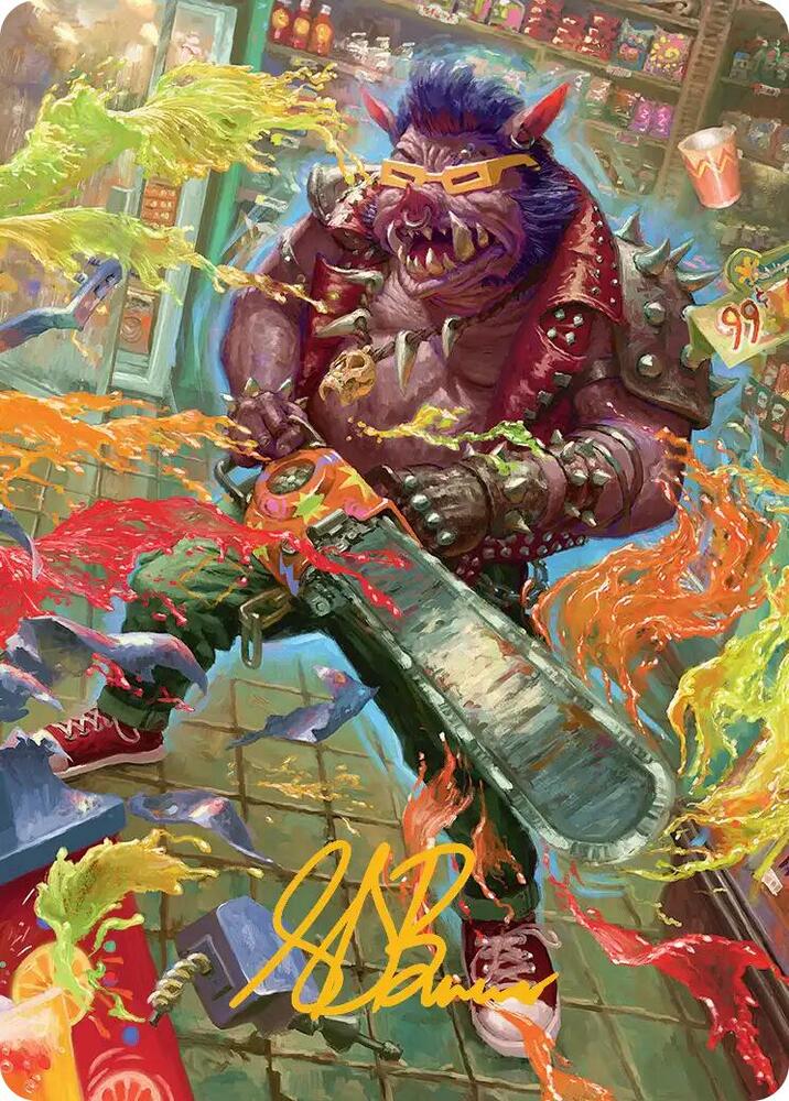 Bebop Porcine Punk Art Card Gold Stamped Signature 52 (Art Series: Teenage Mutant Ninja Turtles)  | Good Games Modbury